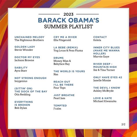 Barack Obama's eclectic lineup for his 2023 summer playlist